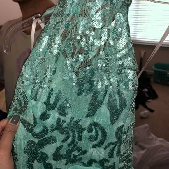 Turquoise Ballgown Prom Dress - Picture 2 of 5